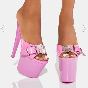 YRU Hustler Xtra Pink Barbie Platform Heels Size 9